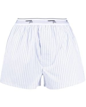 HOMMEGIRLS Cotton Striped Boxer Shorts - Blue