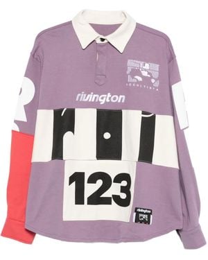RRR123 Collared Colour-Block Polo Shirt - Pink