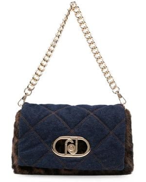 Liu Jo Faux-Fur Shoulder Bag - Blue