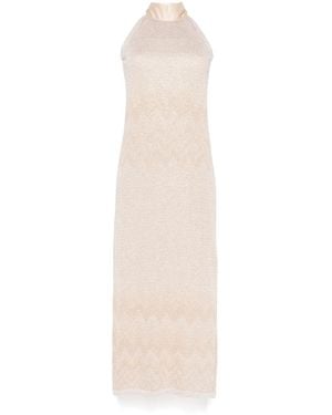 D.exterior Lurex Midi Dress - White