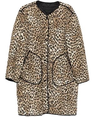 N°21 Leopard-Print Coat - Natural