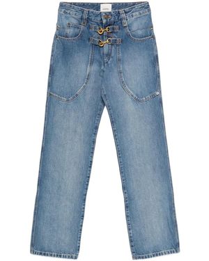 Isabel Marant Buckled Patch-Pocket Jeans - Blue