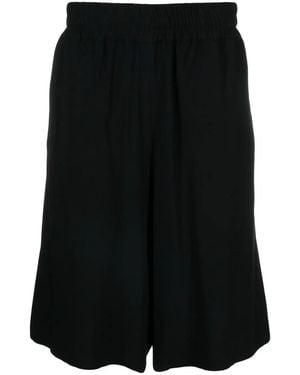 Moschino Logo-Patch Crepe Shorts - Black