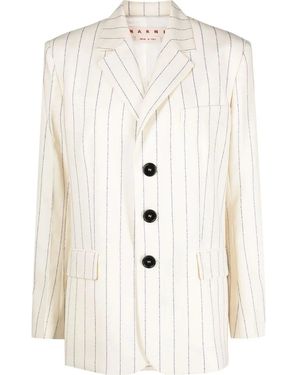 Marni Striped Virgin-Wool Blazer - Natural