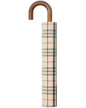 Burberry ヴィンテージチェック 折りたたみ傘 - ホワイト