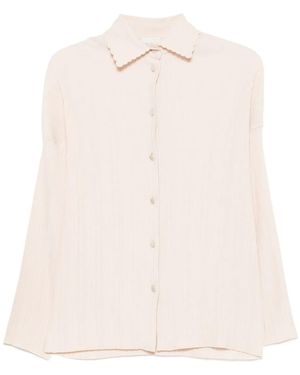 forte_forte Pleated Scalloped-Collar Shirt - Natural