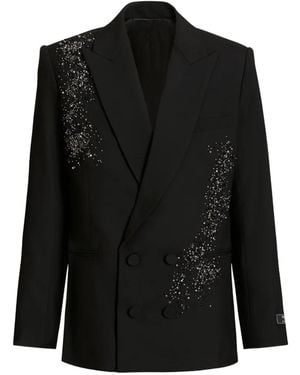 Balmain Wool Blazer With Embroidery - Black
