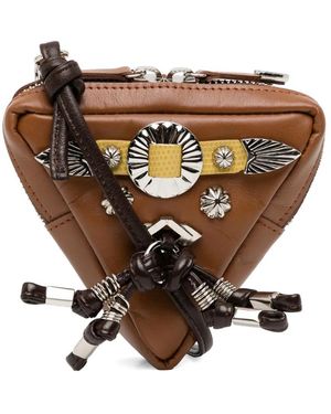 TOGA TOO Bolso Mini De Piel Con Motivo Floral - Marrón