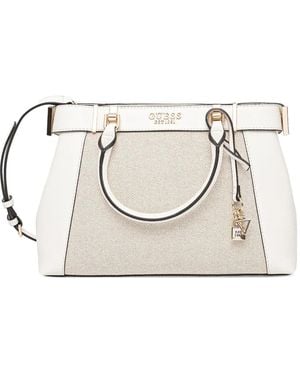 Guess Logo-Lettering Tote Bag - White