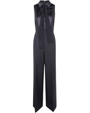 Twinset Tie Neck Jumpsuit - Blue
