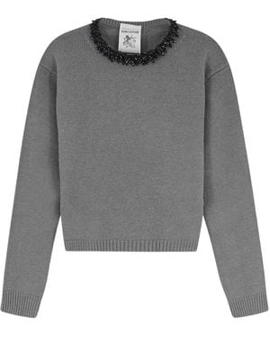 Semicouture Denny Pullover Mit Perlen - Grau
