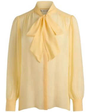 Alice + Olivia Thayer Pussy-Bow Blouse - Yellow