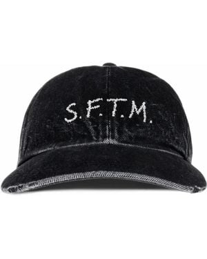 Song For The Mute Logo-Embroidered Denim Cap - Black