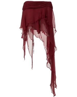 Stolen Stores Ruffled Asymmetric Skirt - Red
