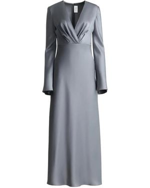 St. John Robe Mi-Longue Faith À Design Croisé - Grey