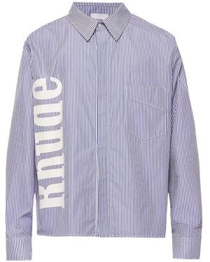 Rhude Stripe-Pattern Logo-Print Shirt - Purple