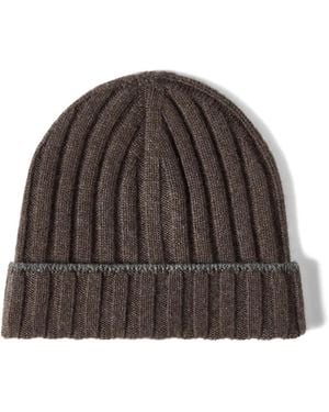 Brunello Cucinelli Ribgebreide Muts - Bruin