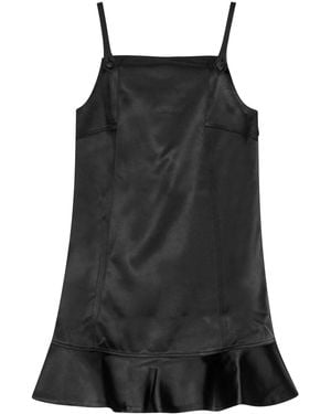 Ganni Short Dress With Ruffles - Black