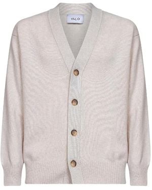 D4.0 Button-Up V-Neck Cardigan - Gray