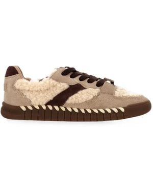 Colors Of California Tahoe Suede Faux-Shearling Trainers - Natural