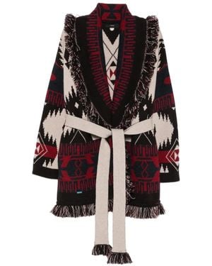 Alanui Jacquard Knitted Coat - White