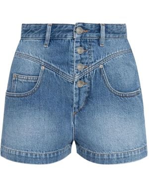 Isabel Marant Button-Fastening Denim Shorts - Blue