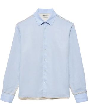 JW Anderson Frayed-Edge Long-Sleeve Shirt - Blue