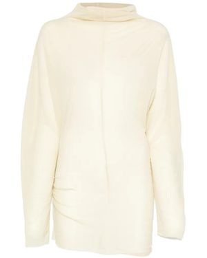 Soeur Long-Sleeve Ruched Top - White