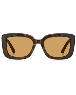 Marc Jacobs Tortoiseshell-Effect Rectangle-Frame Sunglasses - Brown