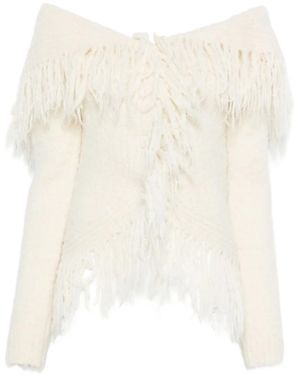 Cult Gaia Fringed Cardigan - White