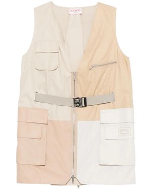 Iceberg Colorblock Pocket Mini Dress - White