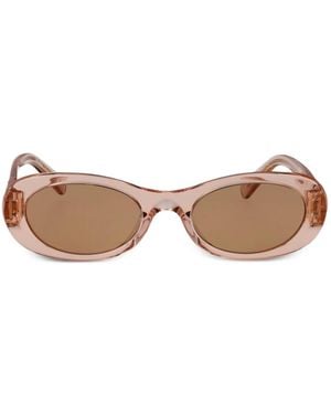 Miu Miu Lunettes De Soleil À Monture Ovale - Marron