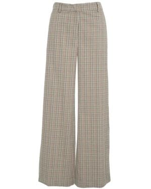 Kaos Check-Pattern Wide-Leg Pants - Gray