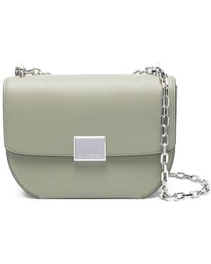 Karl Lagerfeld レザー ショルダーバッグ - グレー