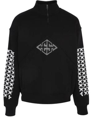 Exit Society Sweat À Col Zippé Monogrammé X - Noir