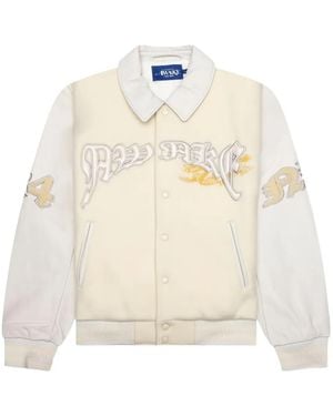 AWAKE NY Collegejacke mit Drachenstickerei - Weiß