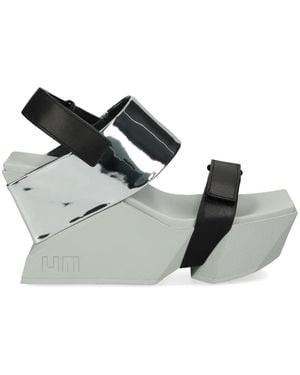 United Nude Brutt Metallic Touch-Strap Sandals - White