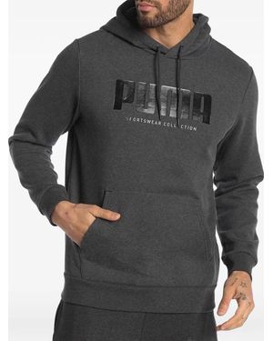 PUMA Logo-Print Hoodie - Grey