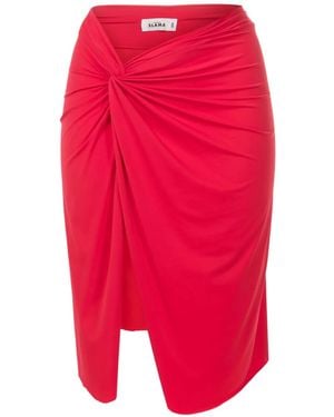 Amir Slama Asymmetric Gathered-Detail Skirt