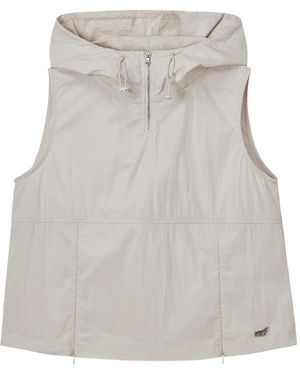 Mini Cream Hooded Vest - Gray