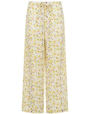 Marni Abstract Print Drawstring Palazzo Pants - Metallic