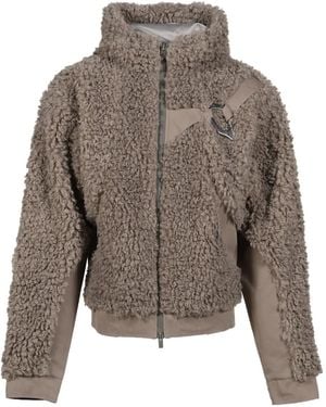 HELIOT EMIL Chiaroscuro Fleece Hooded Jacket - Gray
