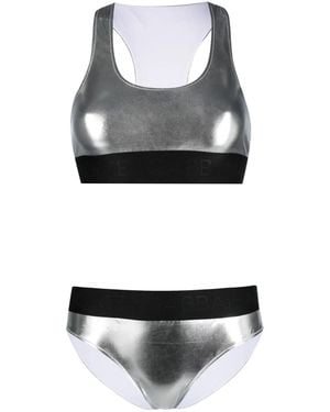 Dolce & Gabbana Bikini Im Metallic-Look - Grau