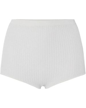 Elisabetta Franchi Ribbed-Knit Shorts - White