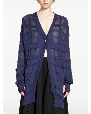 Halo Cardigan A Quadri - Blu