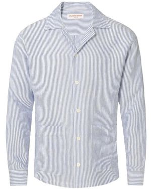Orlebar Brown Soren Striped Hemp Jacket - Blue