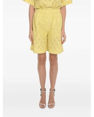 Samsøe & Samsøe Perforated-Pattern Karen Shorts - Yellow