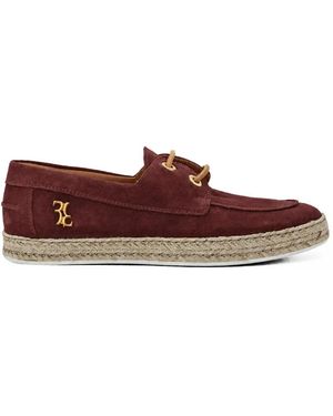 Billionaire Loafer Aus Wildleder Mit Raffiabast - Braun