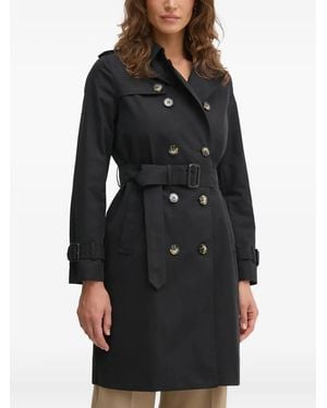 Sisley Belted Double-Breasted Trench Coat - Black