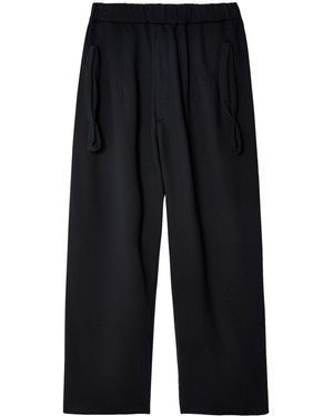 Random Identities Detailed-Pocket Wide-Leg Trousers - Blue